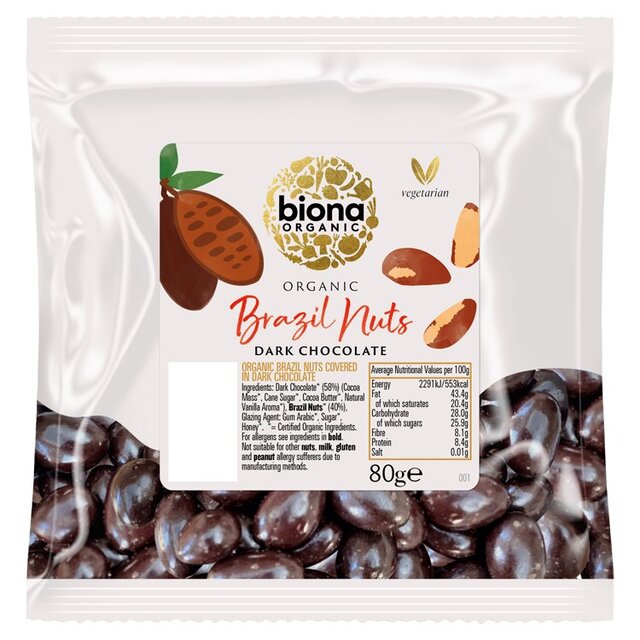 Biona Organic Brasilien Nüsse dunkle Schokolade 80G