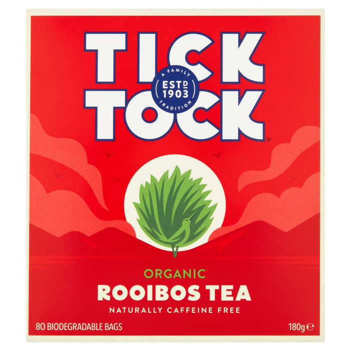 Tick ​​Tock Té Rooibos Ecológico Bolsitas 80 por paquete 