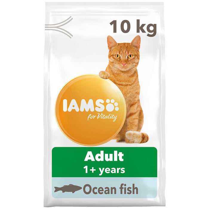IAMS para vitalidad comida para gatos adultos con pescado oceánico de 10 kg