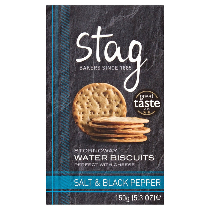 Stag Bakeries Sea Salt & Black Pepper Water Biscuits 150g