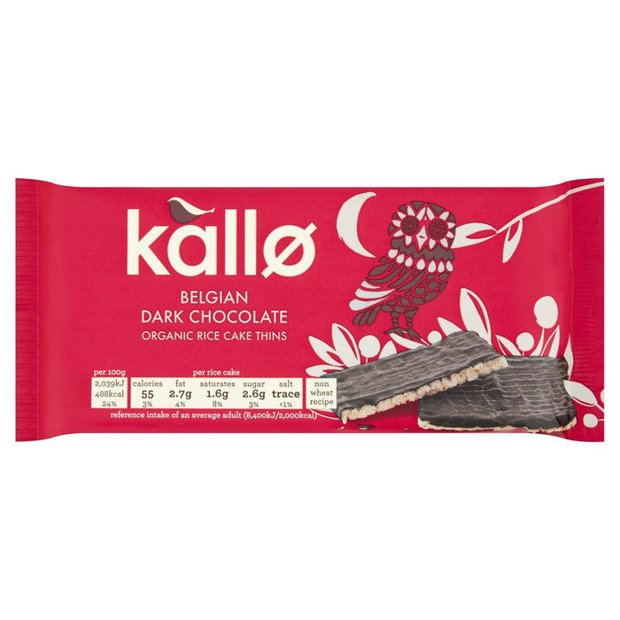 Kallo Bio dunkler Schokoladenreiskuchen Thins 90g